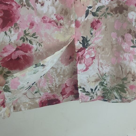 Vintage 90's Floral Romantic Semi-sheer Maxi Slip Dress Women's Size 14 - Picture 7 of 8